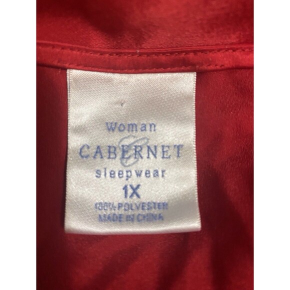 VTG Cabernet Red Satin Full Maxi Slip Dress Night Gown SZ 1X - Picture 5 of 7